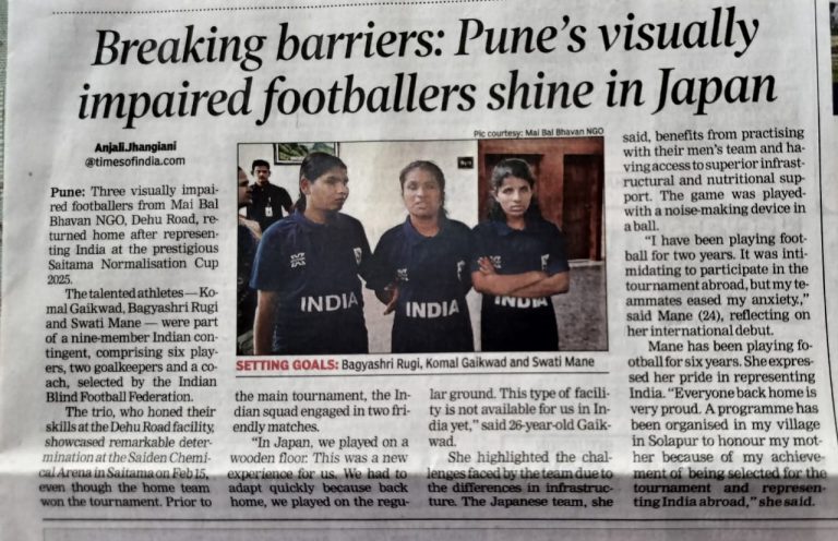 Visually impaired footballer shine in Japan