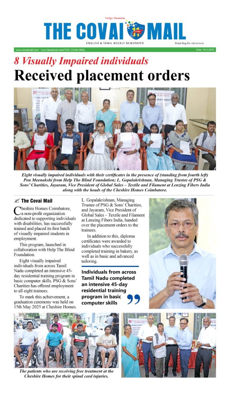 Visually impaired individuals received placement orders